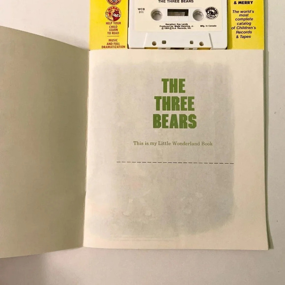 Vintage 1985 The Three Bears Read Along Book Cassette Tape - Picture 10 of 14